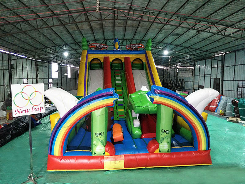 giant dino inflatable slide