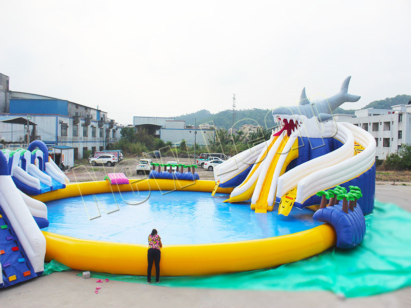 inflatable shark water slide