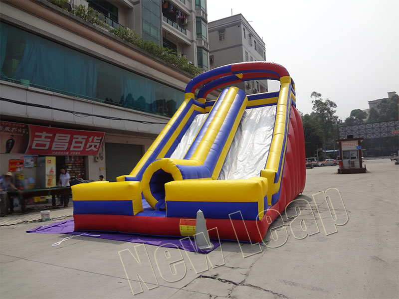 dual lane inflatable slide