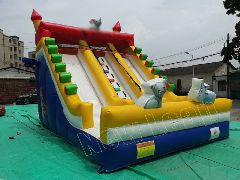 double lane inflatable dry slide