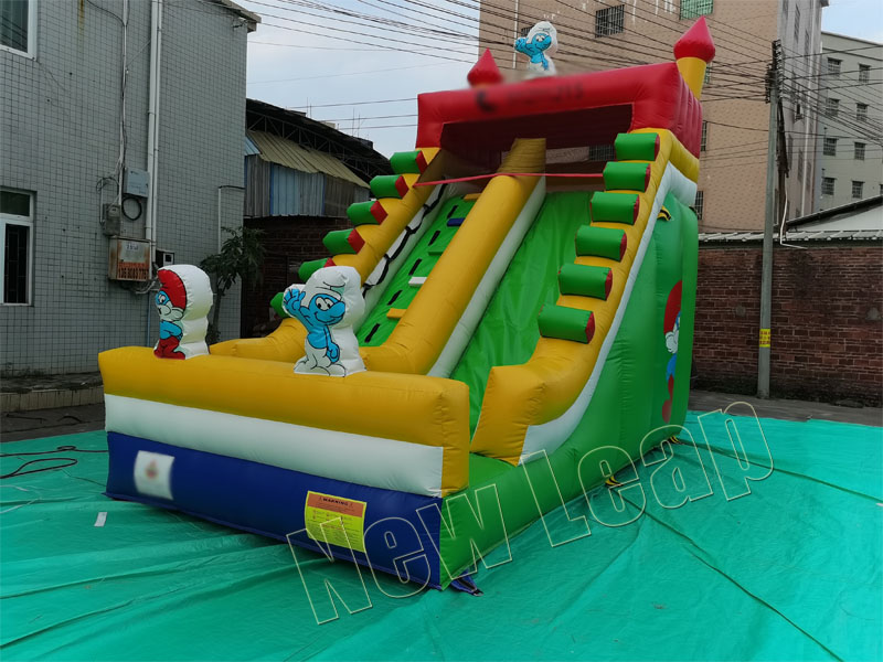 smurfs inflatable slide