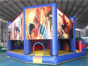 Spiderman inflatable jumping castle with slide