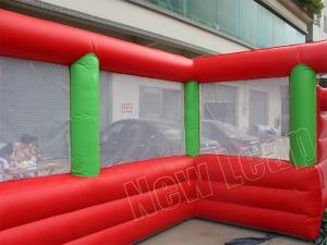 red-green inflatable soccer field